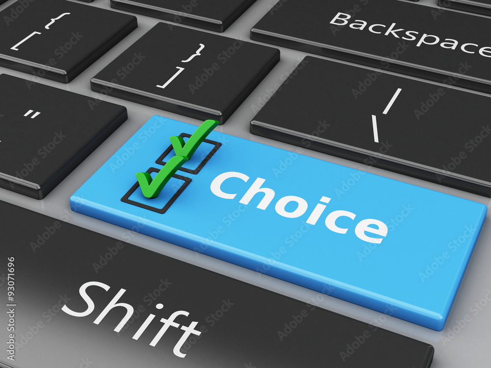 Fototapeta premium 3d Check mark on the computer keyboard.