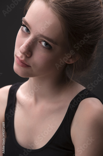 Close portrait of attractive blond girl 