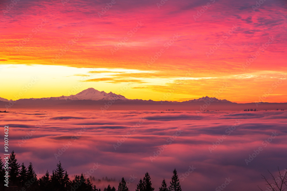 Obraz premium morning glow and Mt. Baker