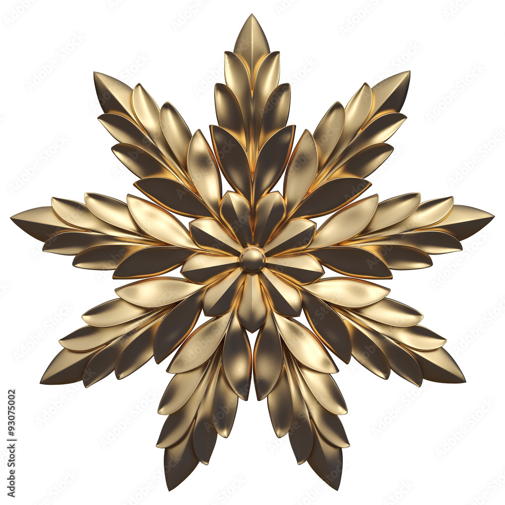 Gold pattern. Isolated over white background