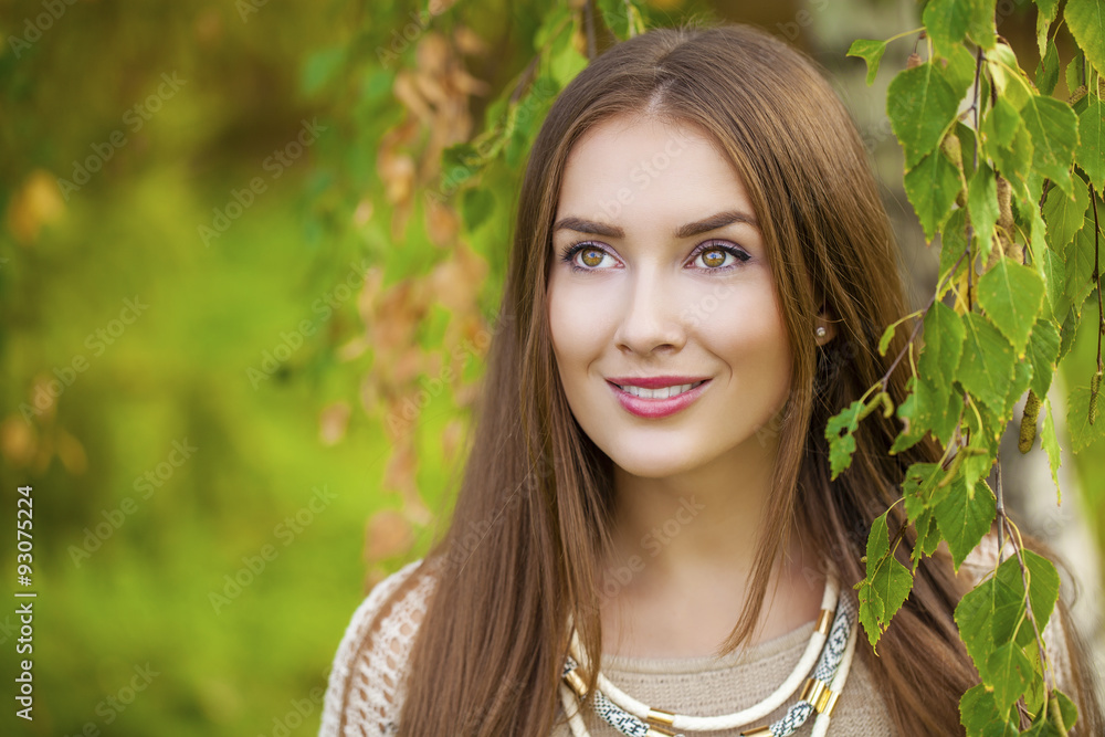Fototapeta premium Portrait close up of young beautiful blonde girl