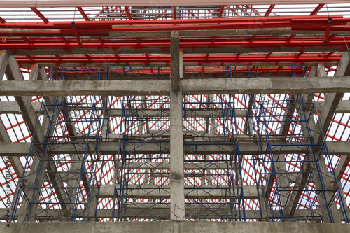 The steel structure of the temple