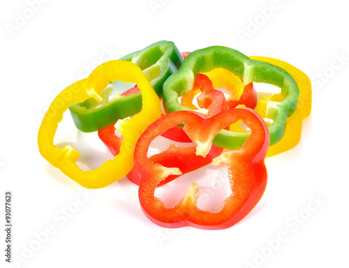 Sliced pepper isolated on white