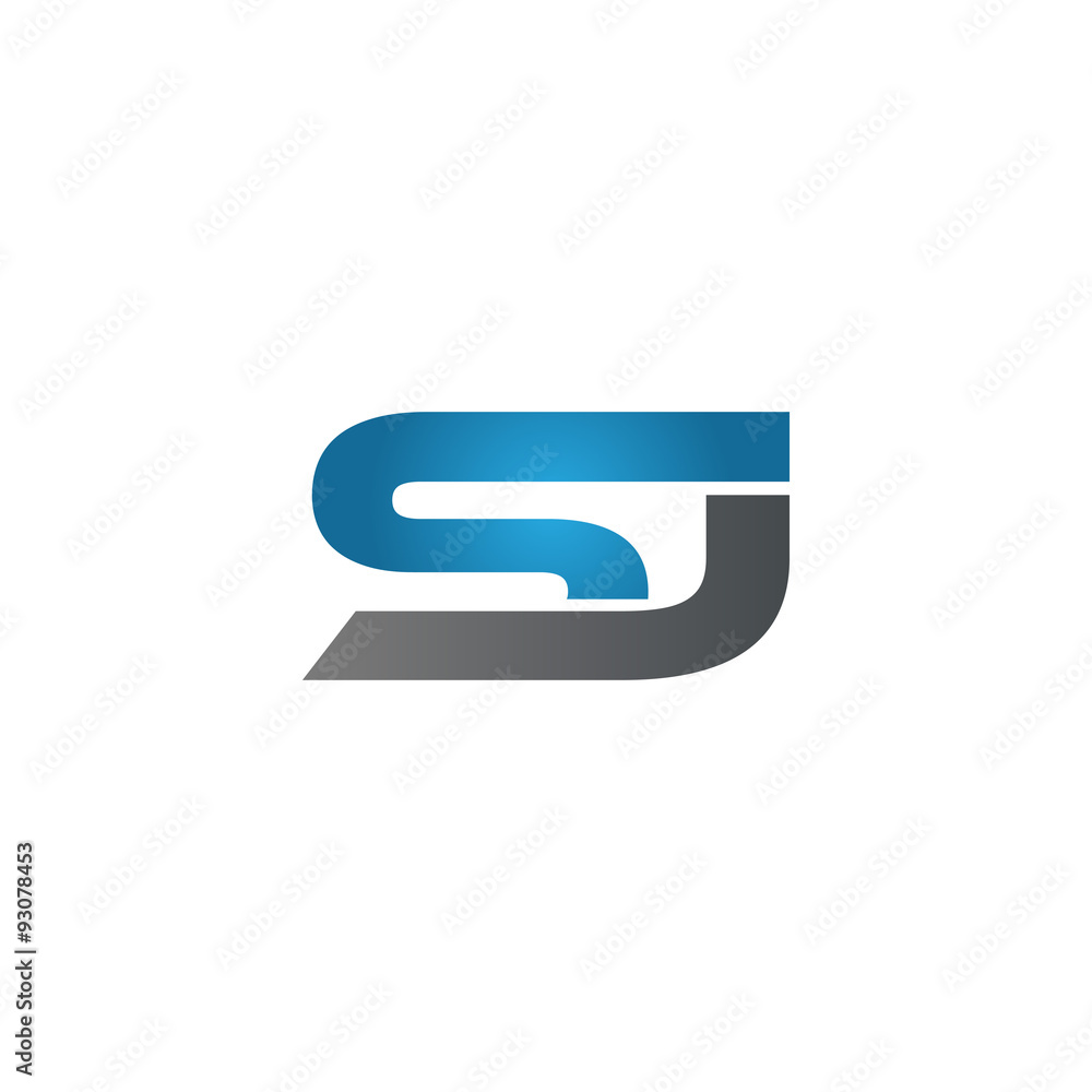 SJ company linked letter logo blue SJ company linked letter logo blue