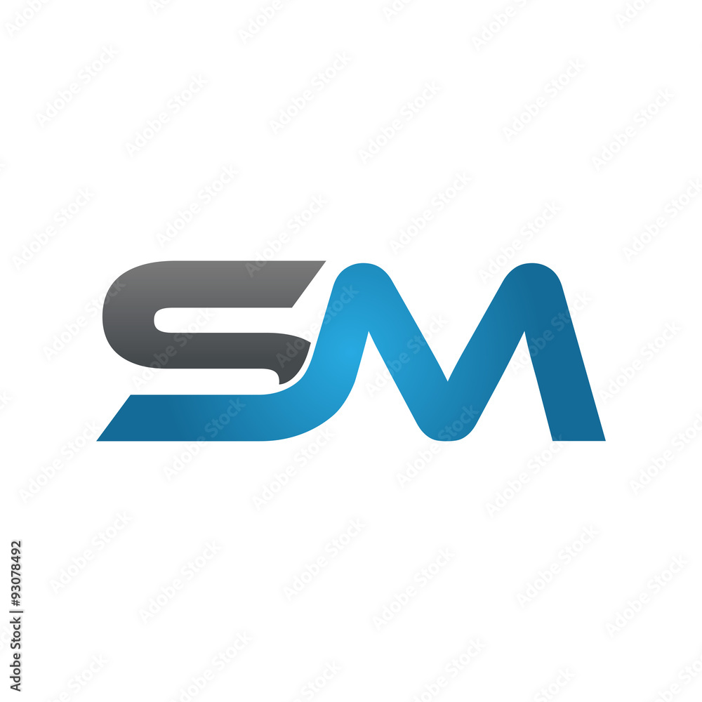 SM company linked letter logo blue SM company linked letter logo blue