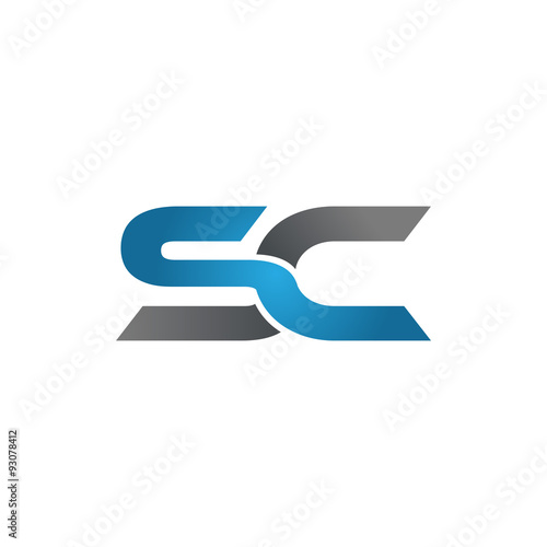 SC company linked letter logo blue photo