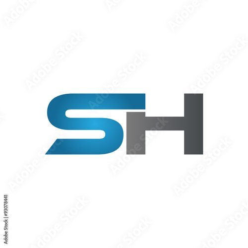 SH company linked letter logo blue