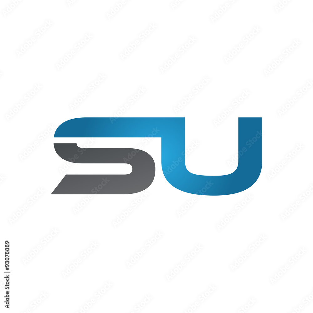 SU company linked letter logo blue SU company linked letter logo blue
