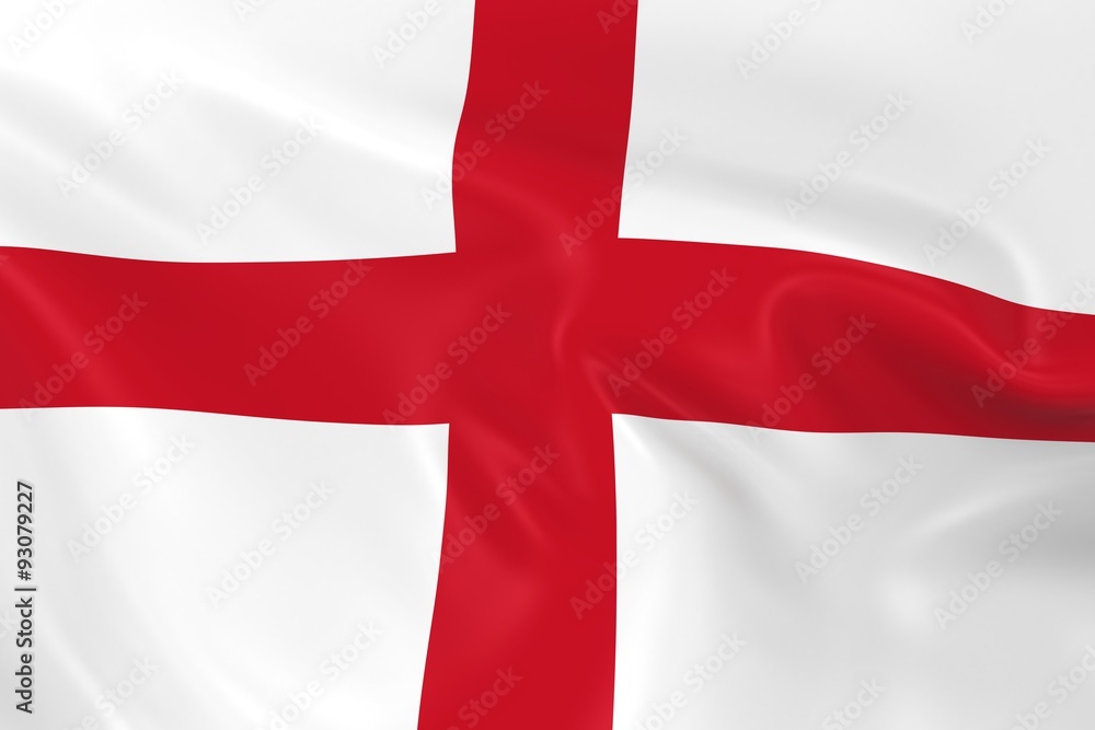Waving Flag of England - 3D Render of the English Flag with Silky Texture Waving Flag of England - 3D Render of the English Flag with Silky Texture