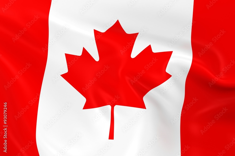 Waving Flag of Canada - 3D Render of the Canadian Flag with Silky Texture Waving Flag of Canada - 3D Render of the Canadian Flag with Silky Texture