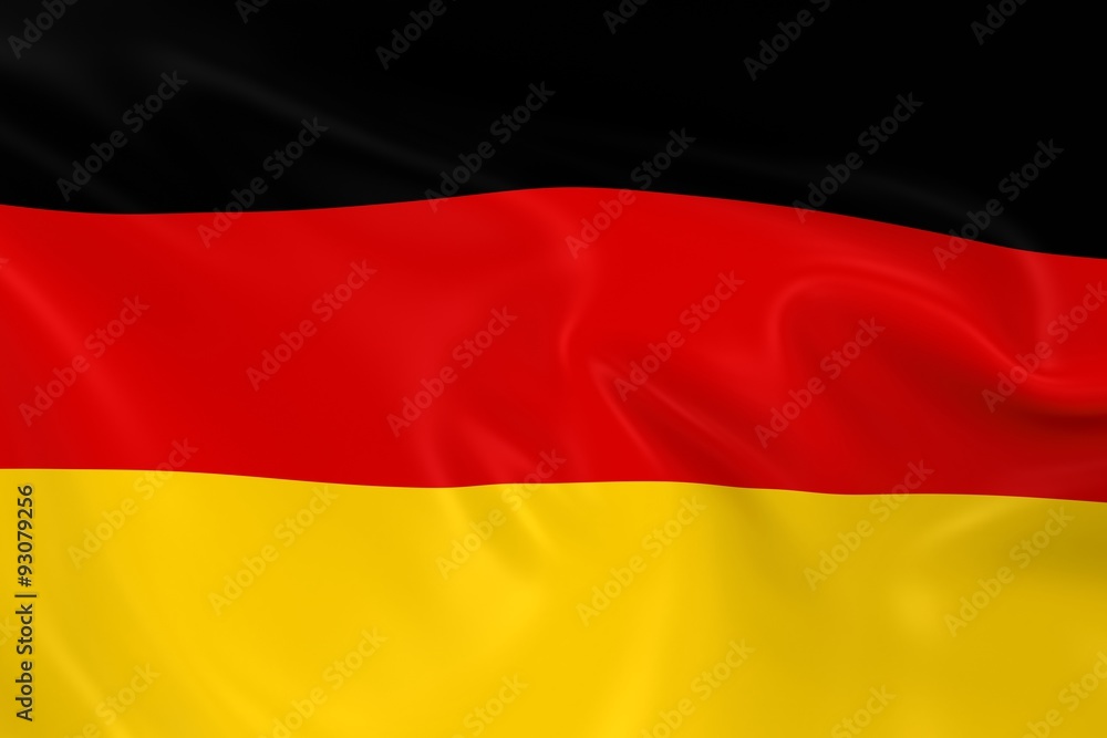 Naklejka premium Waving Flag of Germany - 3D Render of the German Flag with Silky Texture