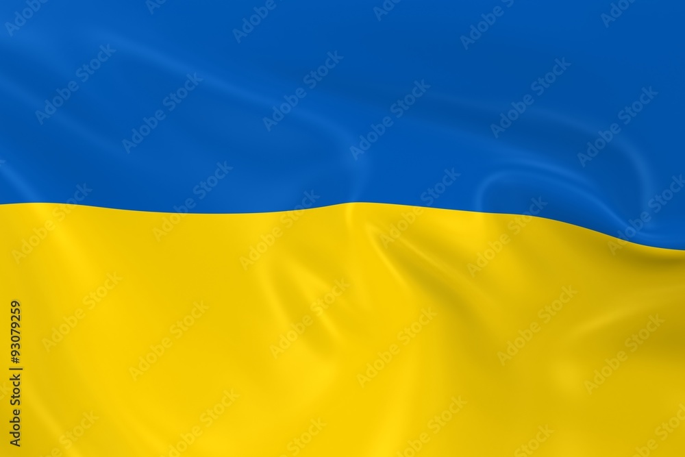 Waving Flag of Ukraine - 3D Render of the Ukrainian Flag with Silky Texture Waving Flag of Ukraine - 3D Render of the Ukrainian Flag with Silky Texture