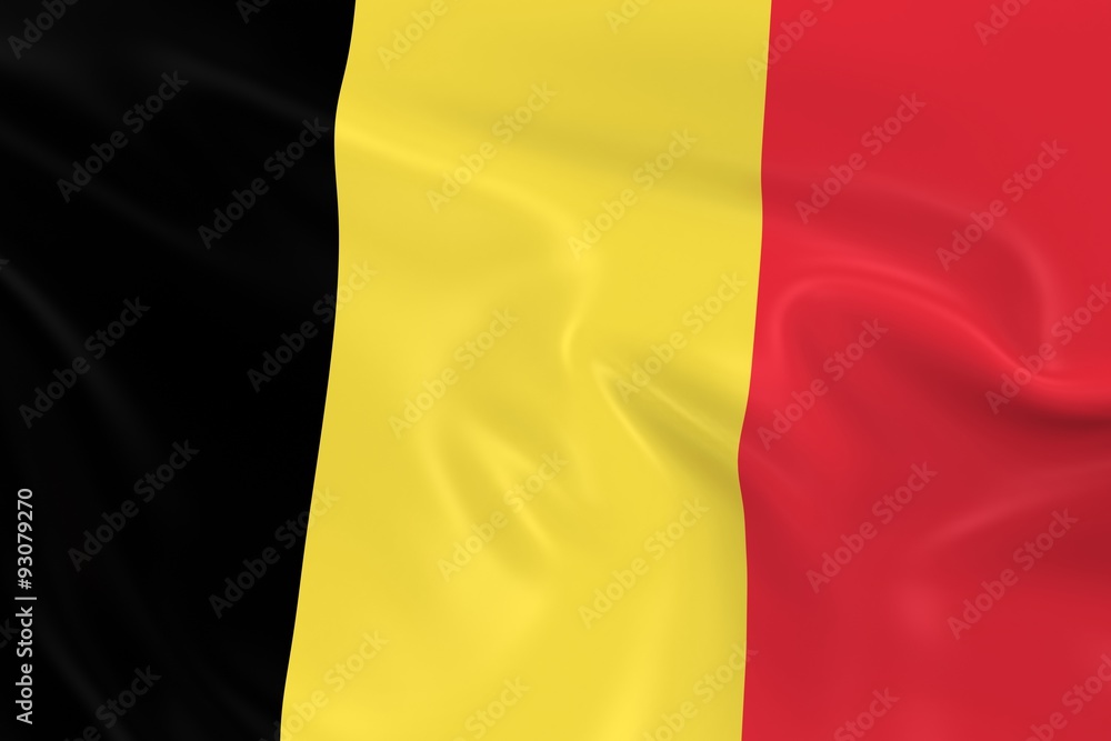 Waving Flag of Belgium - 3D Render of the Belgian Flag with Silky Texture Waving Flag of Belgium - 3D Render of the Belgian Flag with Silky Texture