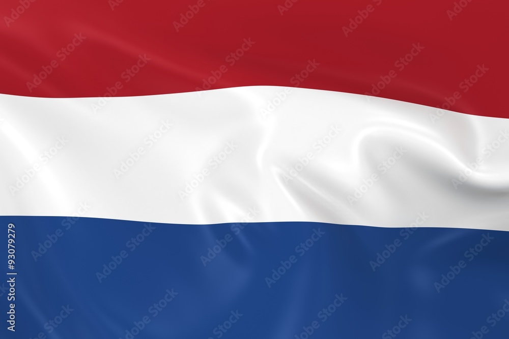 Waving Flag of the Netherlands - 3D Render of the Dutch Flag with Silky Texture Waving Flag of the Netherlands - 3D Render of the Dutch Flag with Silky Texture