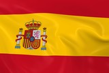 Waving Flag of Spain - 3D Render of the Spanish Flag with Silky Texture