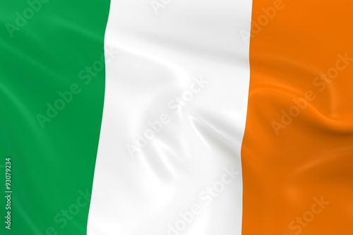 Waving Flag of Ireland - 3D Render of the Irish Flag with Silky Texture