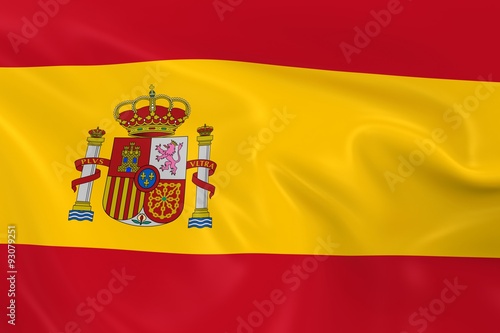 Wallpaper Mural Waving Flag of Spain - 3D Render of the Spanish Flag with Silky Texture Torontodigital.ca