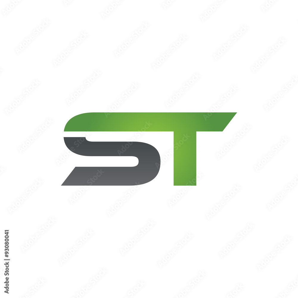 ST company linked letter logo green ST company linked letter logo green