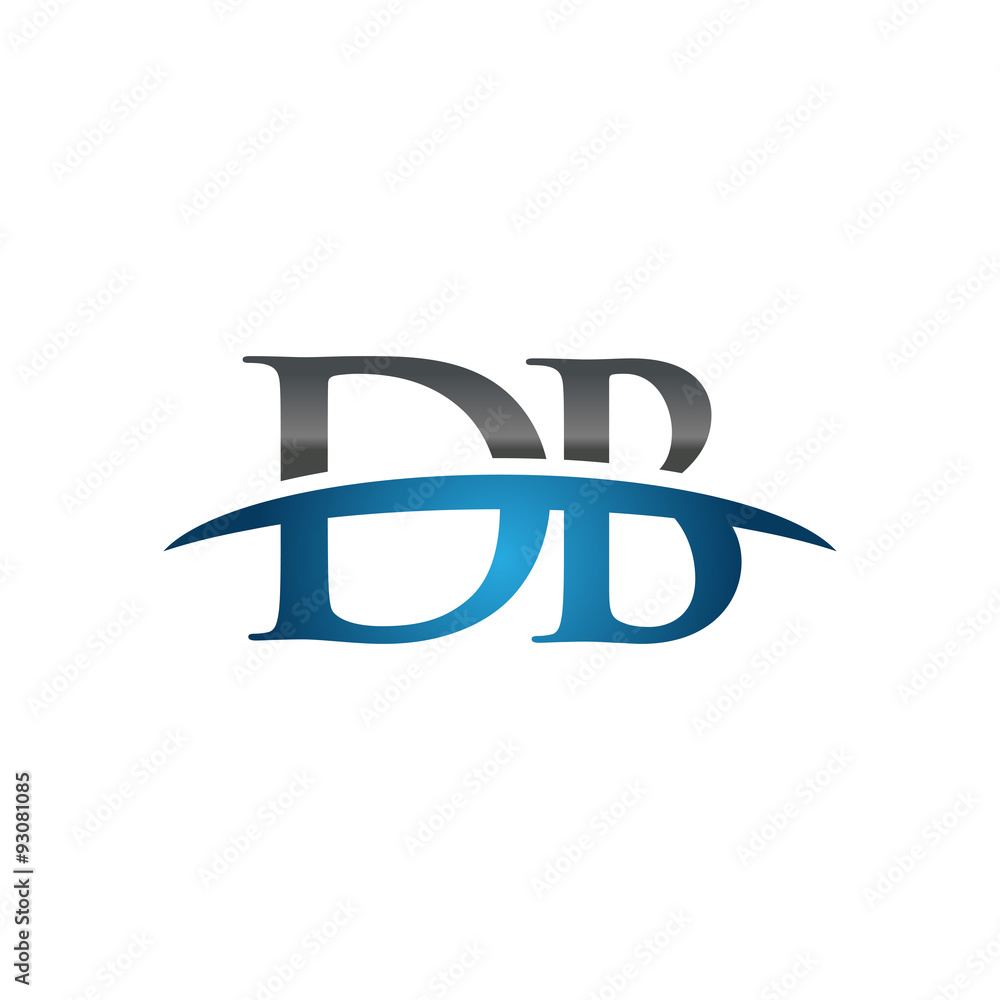 DB initial company swoosh logo blue DB initial company swoosh logo blue