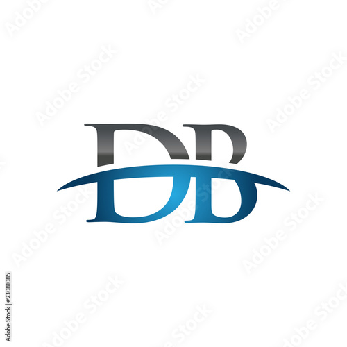 DB initial company swoosh logo blue