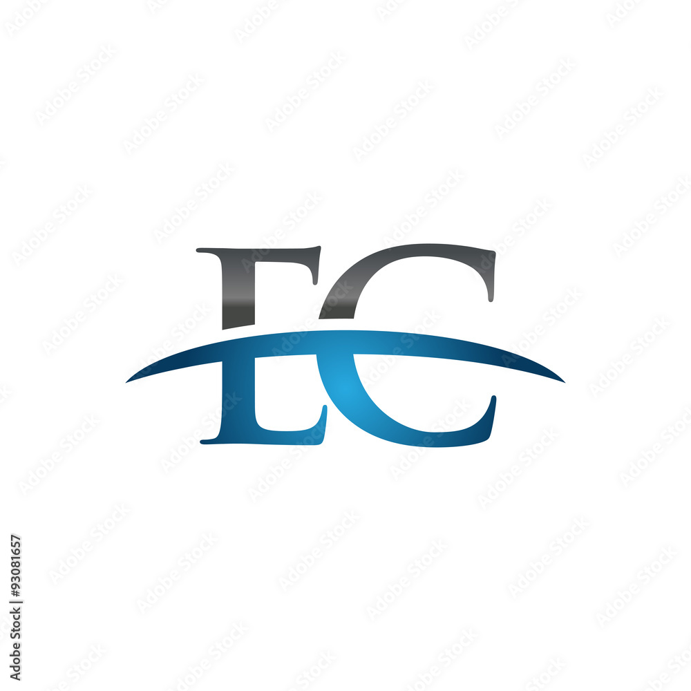 EC initial company swoosh logo blue EC initial company swoosh logo blue