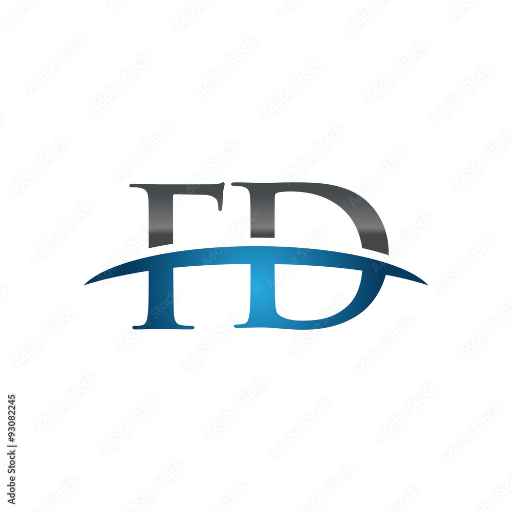 FD initial company swoosh logo blue FD initial company swoosh logo blue