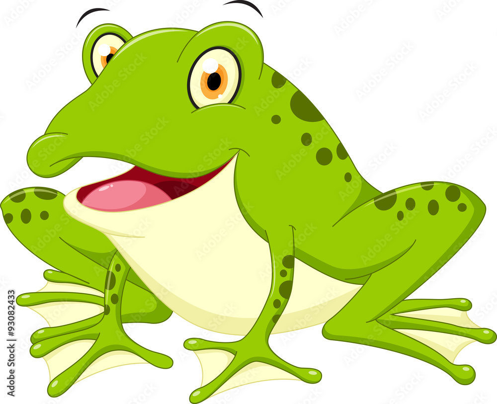 Naklejka premium Cute frog cartoon