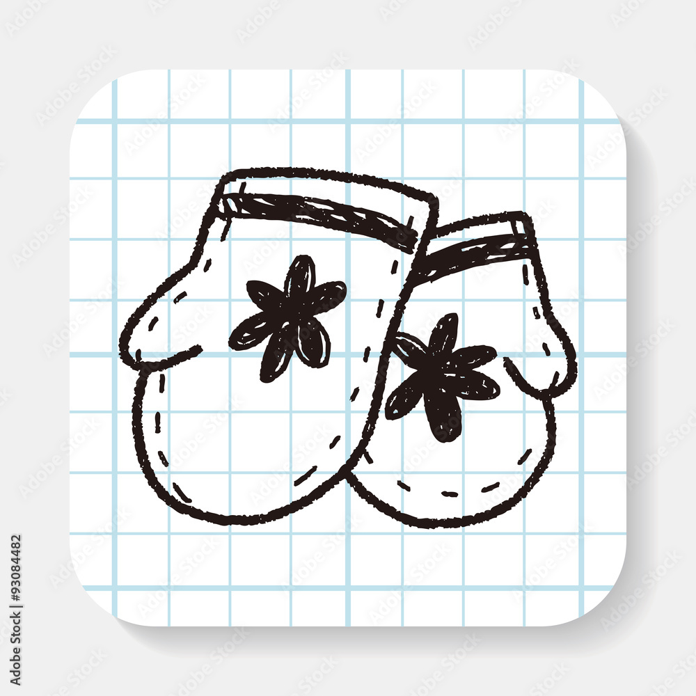 winter gloves doodle Stock Vector Adobe Stock