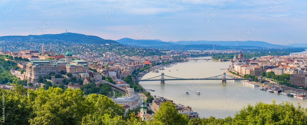Fototapeta premium Panorama panoramę miasta Budapeszt - Budapeszt - Węgry