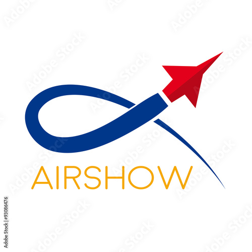 Vector abstract airshow, display airplane
