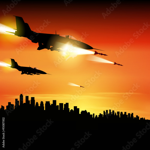 Military jets fired a missiles