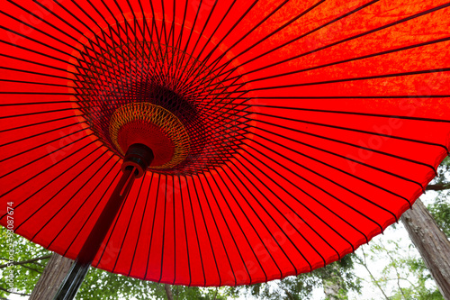 Japanese traditional red umbrella