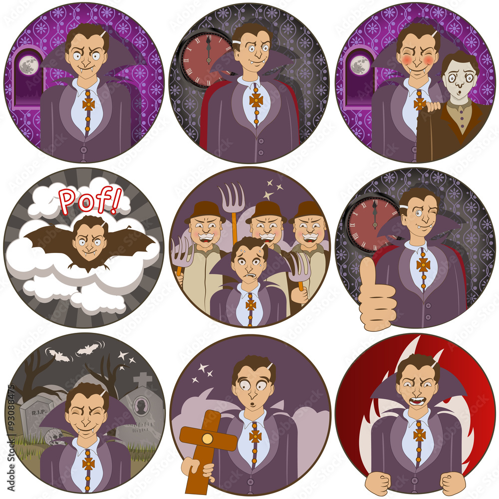 Vetor do Stock: vampire stickers | Adobe Stock