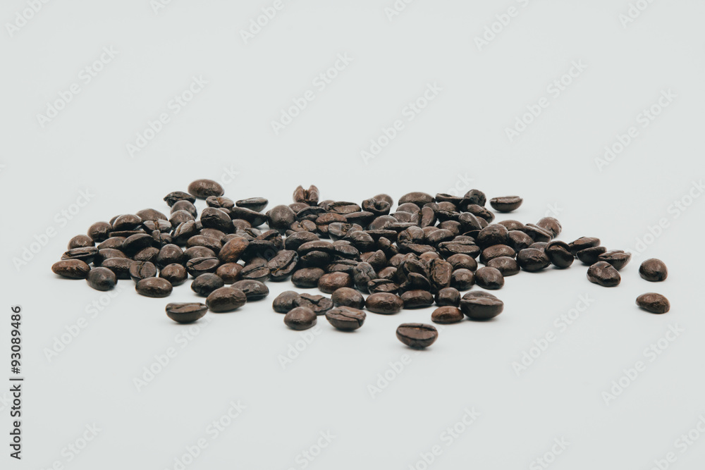 Naklejka premium Roasted coffee beans, for very good energy morning drink, very old culture. Poto by Vitaliy Mytnik 