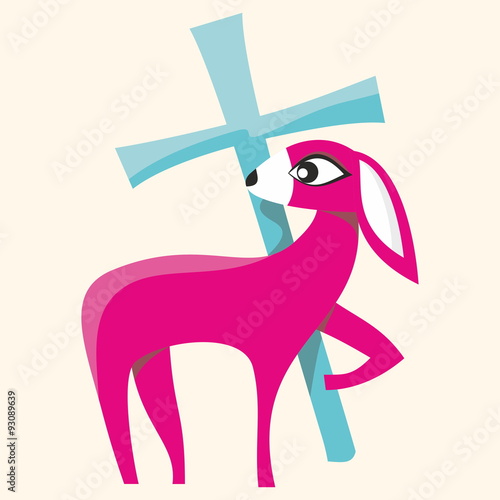 Church logo. Lamb with cross icon