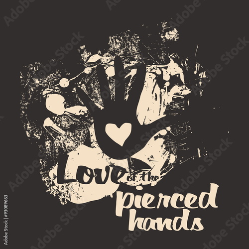 Church logo. Love of the pierced hands