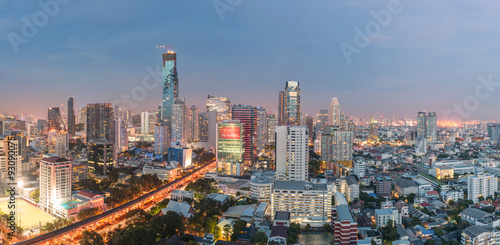 Bangkok city business zone in sunset ,twilight time © Atip R