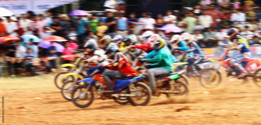 Fototapeta premium Motocross race blurry for background.