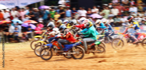 Motocross race blurry for background. photo