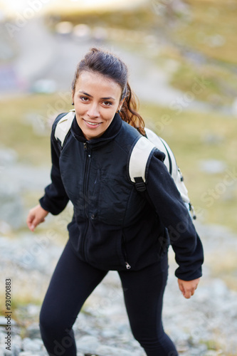 Woman hiker on a trail