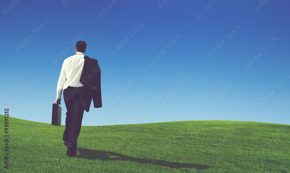 Businessman Solitude Leadership Loneliness Aspiration Concept