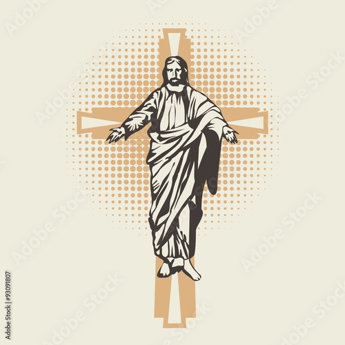 Church logo. Jesus on the cross icon