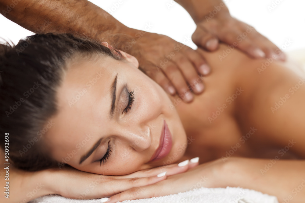 beautiful young woman enjoying the pleasant massage beautiful young woman enjoying the pleasant massage