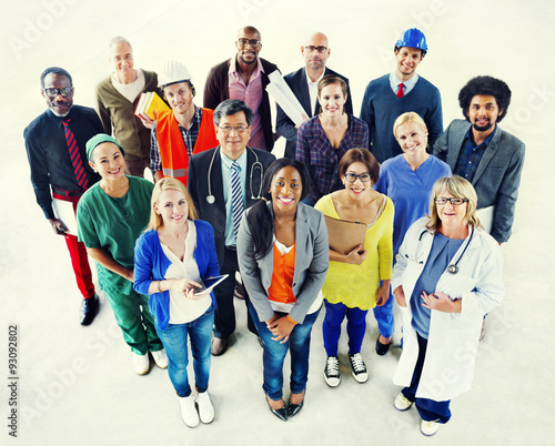 Group of Diverse Multiethnic People Various Jobs Concept photo