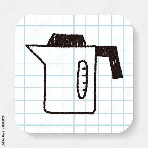 kitchenware hot water bottle doodle drawing
