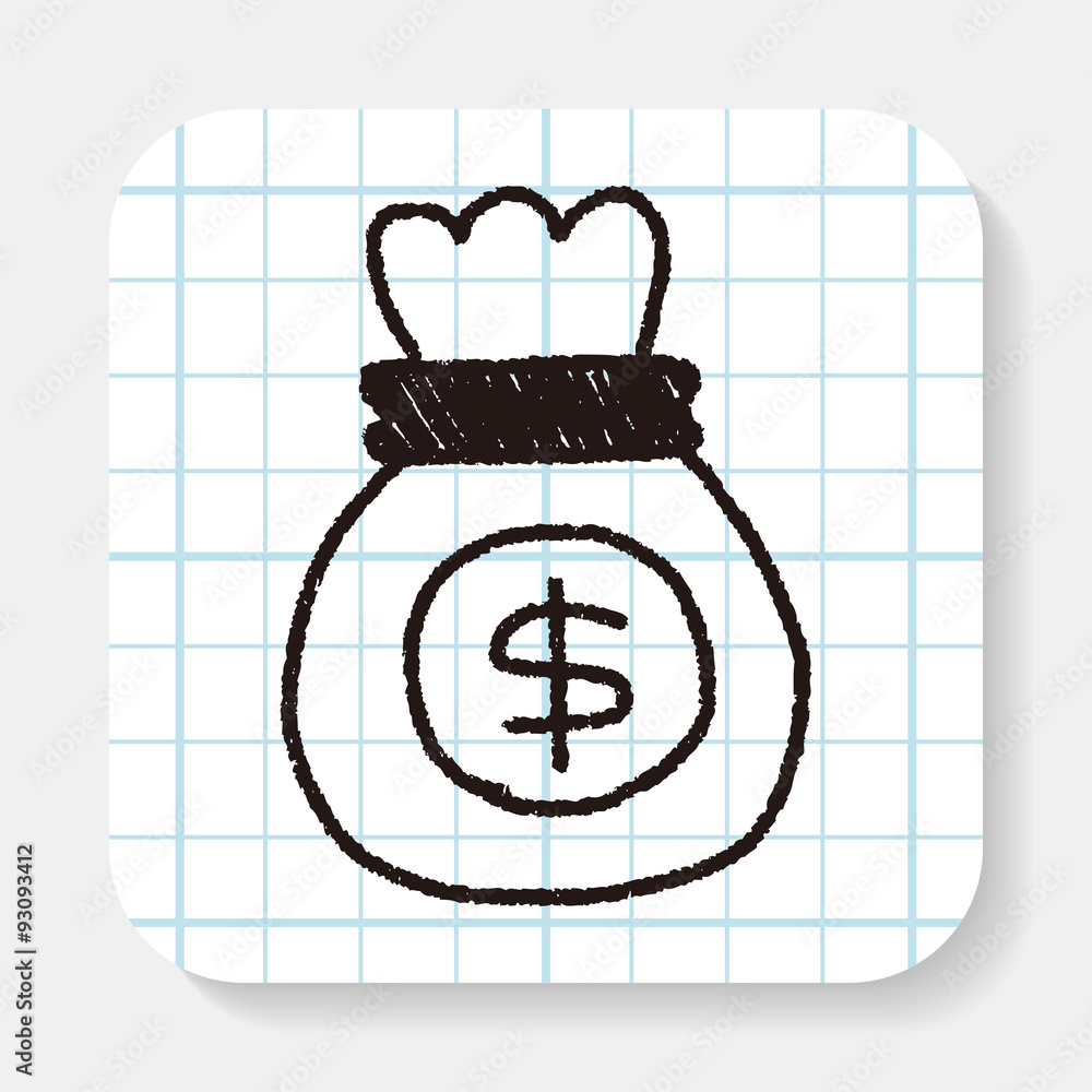 money bag doodle drawing