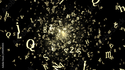 Abstract Random Letters Illustration - Golden