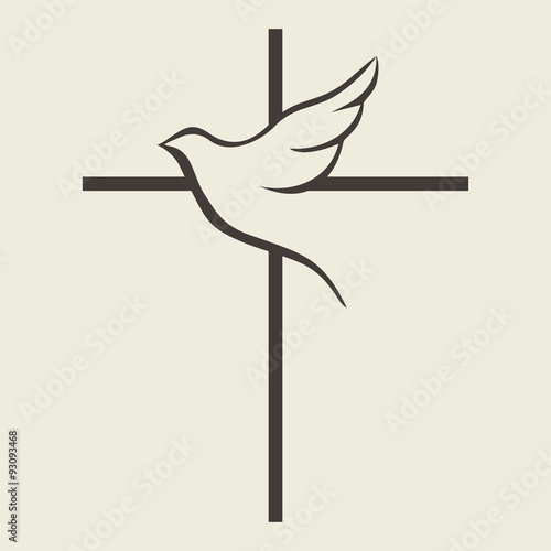 Church logo. Dove and cross photo
