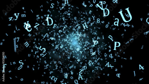 Abstract Random Letters Illustration - Blue