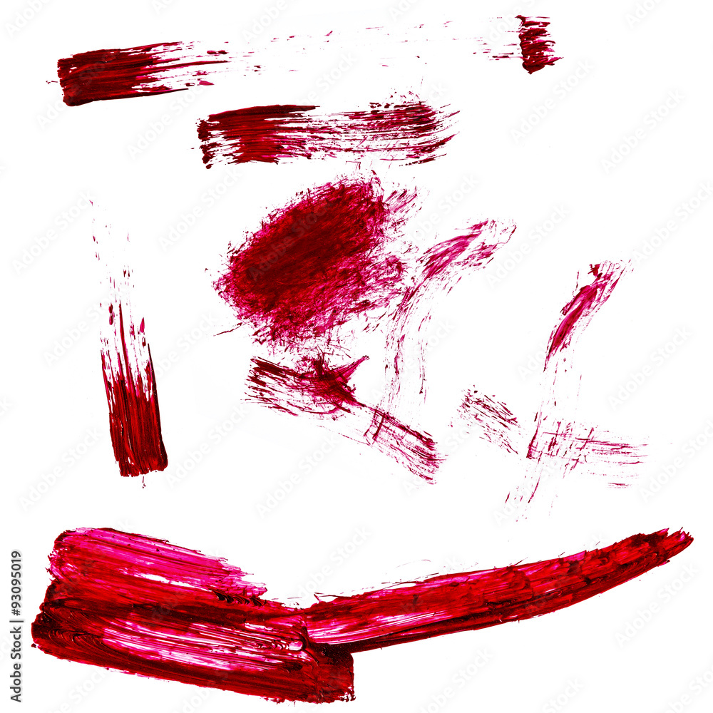 Red abstract hand painted acrylic brush strokes and splatter Red abstract hand painted acrylic brush strokes and splatter